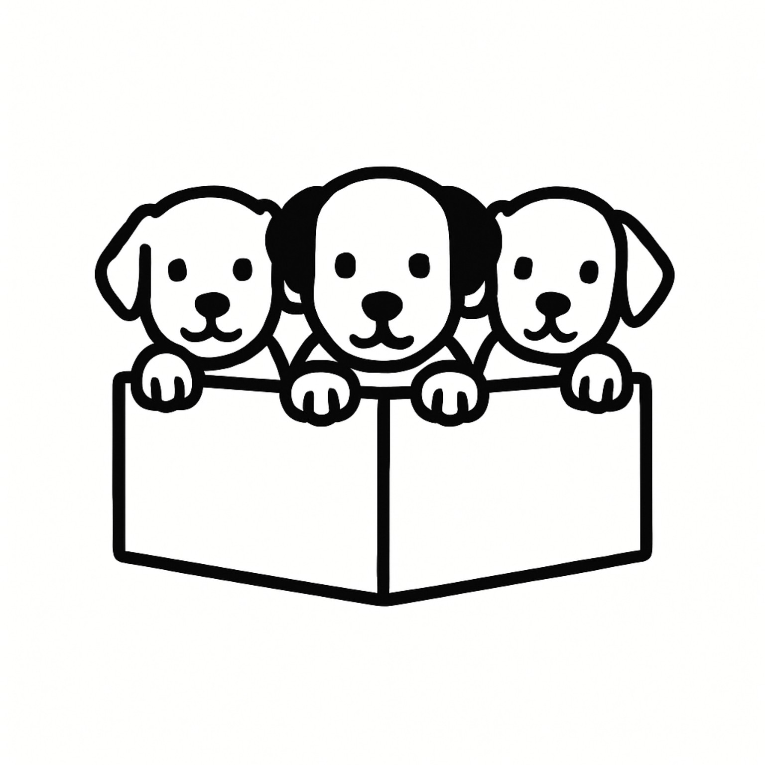3heads.ai logo — three puppies in a box
